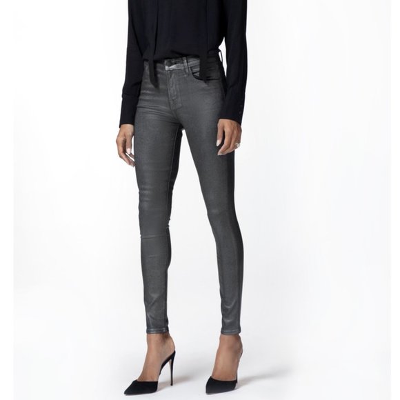 NWT J Brand Maria High Rise Skinny Photo Ready Jeans Silver Lament Size 24 - Picture 1 of 9